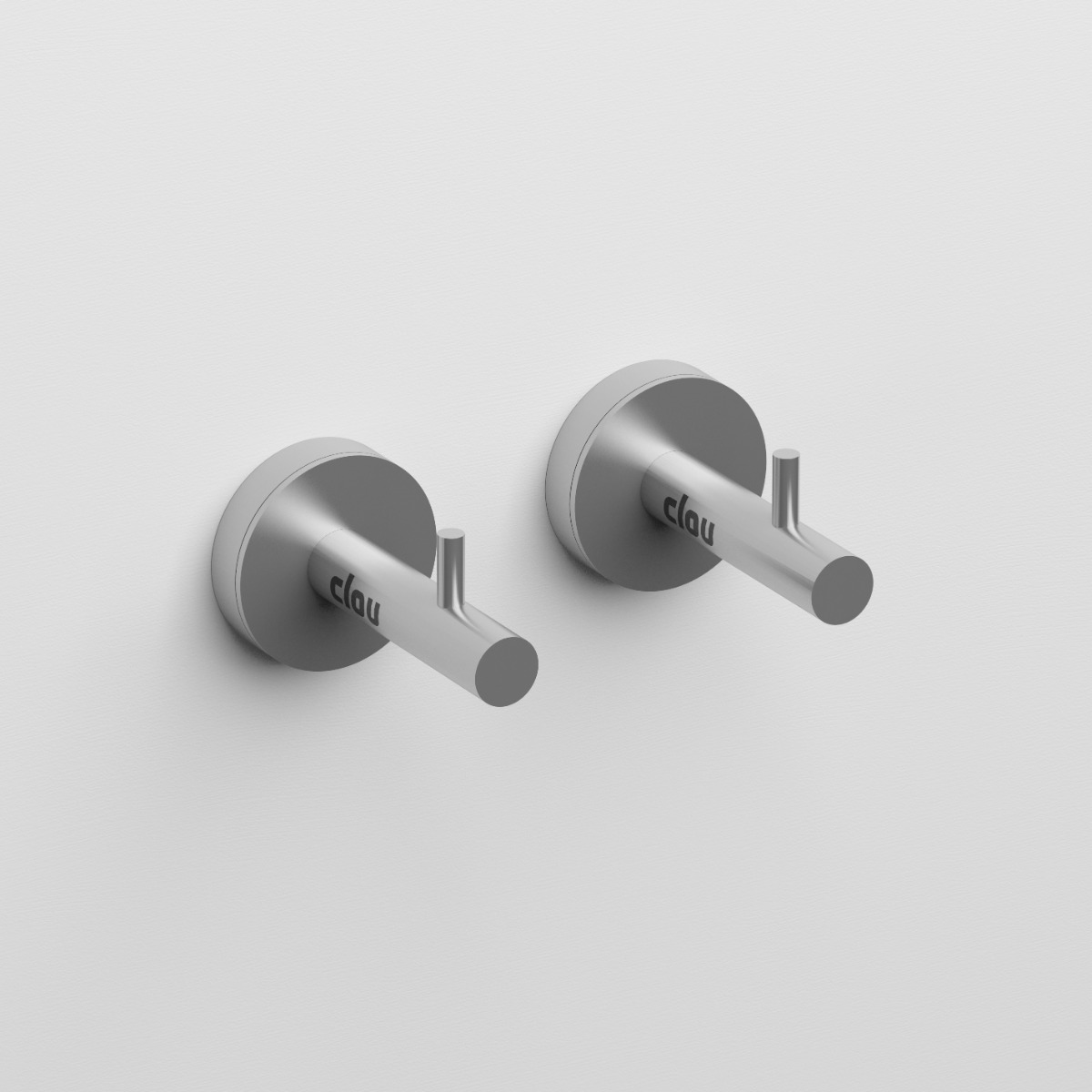 Clou - Slim Set À 2 Haken, Rvs Geborsteld - Hover