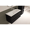 Wastafel polystone Elegant 100x46x2 | 1 Kraangaten| Glans wit Onderkast 2 laden symmetrisch | 100x46x52