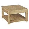 Teak coffee table with drawer and lower shelf | 70x70x45