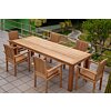 Teakea Teakhouten Tuinset met 6 Ibiza stapelbare teakstoelen en Nelson tuintafel 250x100 cm – luxe, duurzame tuinset van FSC teak voor buiten

