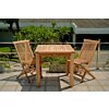 Teakea Teakhouten Tuinset met 2 opvouwbare tuinstoelen en vierkante teak tafel 80x80 cm – ruimtebesparende en duurzame set van FSC teak

