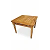 Batavia Teakhouten Koffietafel 50×50 cm – Klassiek Design met Houtsnijwerk