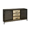 W/N & Iron Dressoir | 2 Deuren | 3 Laden | 168x46x82 - TWR-IF0890