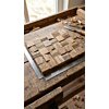 Teakea Teakhouten Wandpaneel 'Mystical Rough' – Gerecycled Teak – 30x30 cm – Geborsteld Teakea Teakhouten Wandpaneel 'Mystical Rough' – Gerecycled Teak – 30x30 cm – Geborsteld