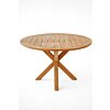 Teakhouten Tuintafel Matrix van 120 cm met robuuste teakhouten middenpoot,