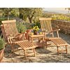 Deckchairs zonder wielen met teak tuintafeltje