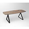 Notenhouten eettafel met Triangle Stalen tafelpoten