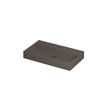 Ink United Porselein Wastafel - 1 Kraangat, Incl. Porseleinen Click Plug - Mat Basento - 80x45x11cm