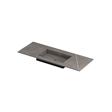 Ink Post Wastafel keramische slab envelop bak midden zonder kraangat - Armani grey mat - 1200x450x10 mm (bxdxh)