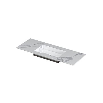 Ink Post Wastafel keramische slab envelop bak midden zonder kraangat - Statuario glans - 1200x450x10 mm (bxdxh)