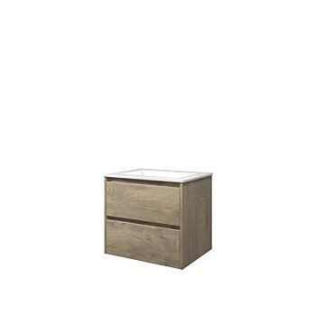 Wastafel polystone Elegant 60x46x2 | Onderkast 2 laden symmetrisch | 60x46x52