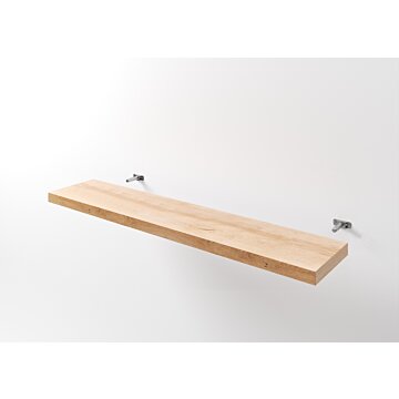 Eiken Wandplank 120 x 25 x 4 dik | Blinde Muurbevestigingen