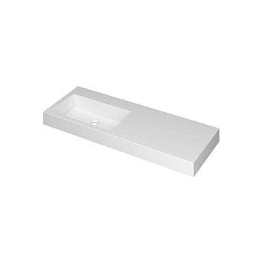 Ink Momento meubelwastafel links 120x45cm - 1 kraangat - Polystone glans wit