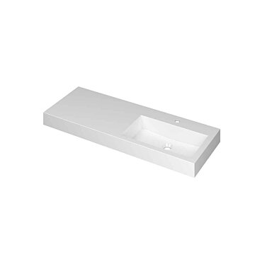 Ink Momento meubelwastafel rechts 120x45cm - 1 kraangat - Polystone glans wit