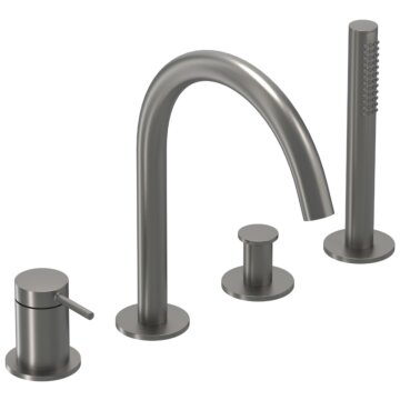 IVY kraan | BOND Badrandcombinatie 4-gats Bladmontage - Geborsteld Metal Black PVD