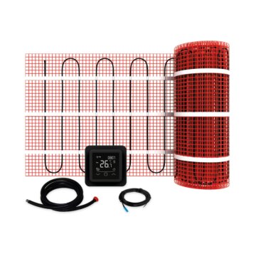 Vloerverwarmingset incl. thermostaat zwart 2,5m2