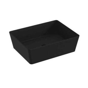Blinq Couleur opzetwastafel rechthoekig 50x38cm - mat zwart
