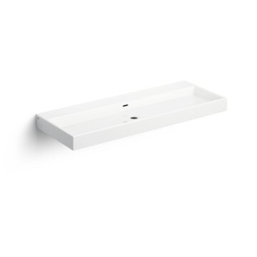 Wash Me wastafel 110cm, zonder plug, wit keramiek