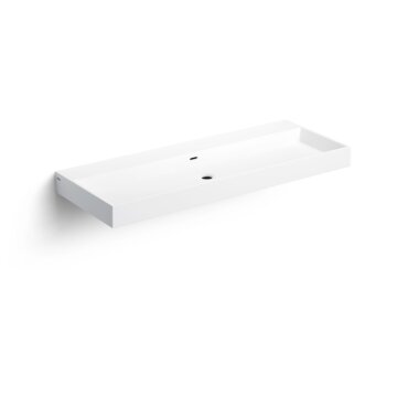 Wash Me wastafel 110cm, 7 voorbewerkte kraangaten, aluite