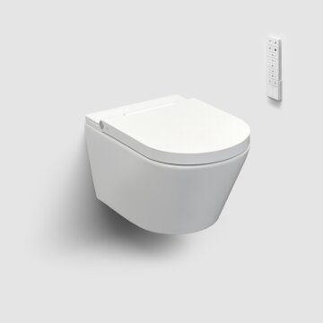 Clever douche-WC, met turbo flush, 57cm, met toiletzitting