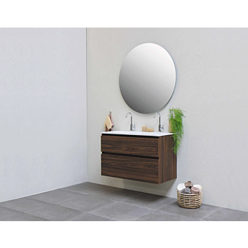 Wastafel polystone Elegant 100x46x2 | 0 Kraangaten | Mat wit | 100x46x52