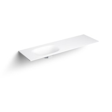 Clou - Hammock Wastafelblad 160cm, Enkele Waskom Links (Compositie 16), Aluite