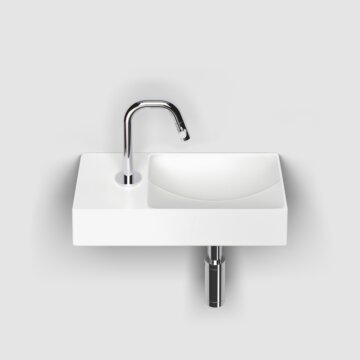 Clou - Vale Fontein Links 38cm, Met Kraangat, Mat Wit Keramiek