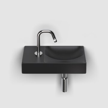 Clou - Vale Fontein Links 38cm, Met Kraangat, Mat Zwart Keramiek