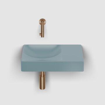 Clou - Vale Fontein Rechts 38cm, Zonder Kraangat, Mat Blauw Keramiek