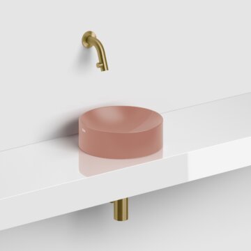 Clou - Vale Fontein Rond Ø22cm, Mat Roze Keramiek