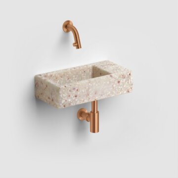 Clou - Ecorazzo Flush 3 Fontein 36cm, Rechts, Gerecycleerd, Terra Licht Pe