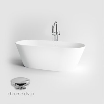Clou - Solium I Vrijstaand Ligbad, Aluite, Met Stop/go Plug In Chroom