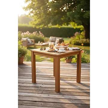 Teakhouten Tuintafel – 80x80 massief Teak
