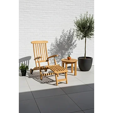 Deckchair met wielen met Rond tafeltje - TK-DC-MW-RT