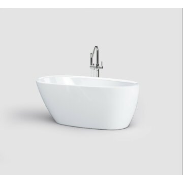 Clou - Inbe Vrijstaand Bad, Asymmetrisch, Wit Acryl, Met Glanzend Witte Plug En Overloop