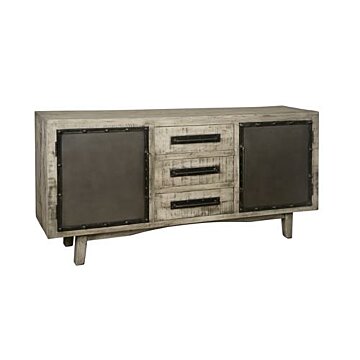 W/N & Iron Dressoir | 2 Deuren | 3 Laden | 178x44x85 - TWR-IF0789