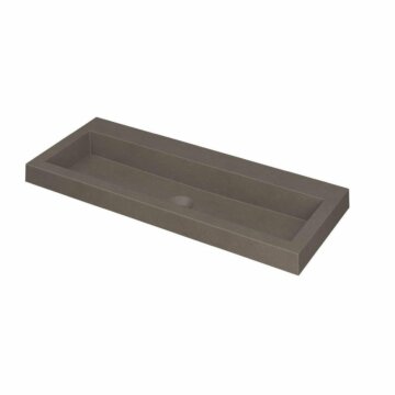 Ink Dock Wastafel Quartz zonder kraangat - Quartz beton - 100x40 cm