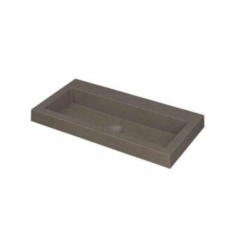Ink Dock Wastafel Quartz zonder kraangat - Quartz beton - 80x40 cm