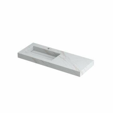 Ink Pitch meubelwastafel links 120x45cm keramische slab - 1 kraangat - Calacatta