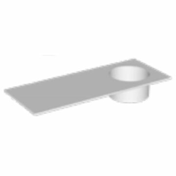 Ink UFO Wastafel porselein rond rechts met 1 kraangat rechts - Glans wit - 1200x480x180 mm (bxdxh)