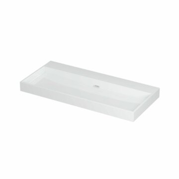 Ink Urban wastafel porselein zonder kraangat - Glans wit 1000x450mm (bxd)