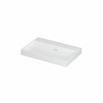Ink Urban wastafel porselein met 1 kraangat - Glans wit 700x450mm (bxd)