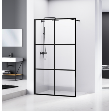 Van Rijn Products ST04M6 inloopdouche 110cm raster zwart