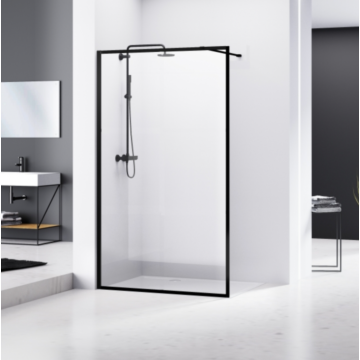Van Rijn Products ST04KP inloopdouche 140cm omkaderd zwart