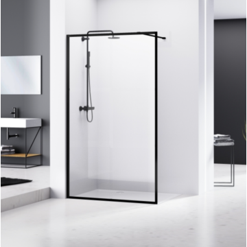 Van Rijn Products ST04KP inloopdouche 90cm omkaderd zwart