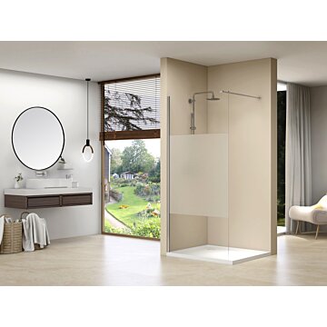 Van Rijn Products ST01MGS inloopdouche met satijnband 60cm chroom - zonder stabilisatiestang
