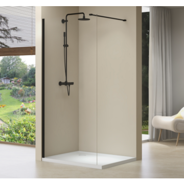 Van Rijn Products ST01ZWM inloopdouche 110cm zwart