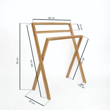 Teak handdoekenrek | 80x3x110 - DEV-TK-WTR-80-3-110