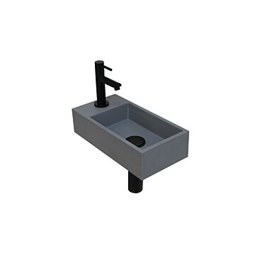 Versus Waskom | Kraanplateau Links | Quartz Grijs | 0 Kraangaten - SANI-INK3404102