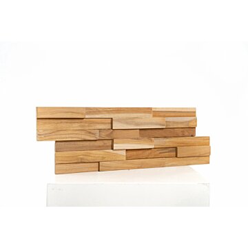1 Caja Pasta de madera de teca -Paneles de pared 3D naturales 10 piezas | 1m2